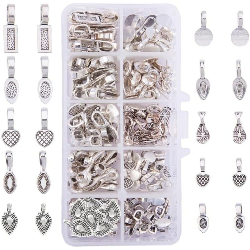 Jewelry Making Glue - 200 Pieces 10 Style Tibetan Silver