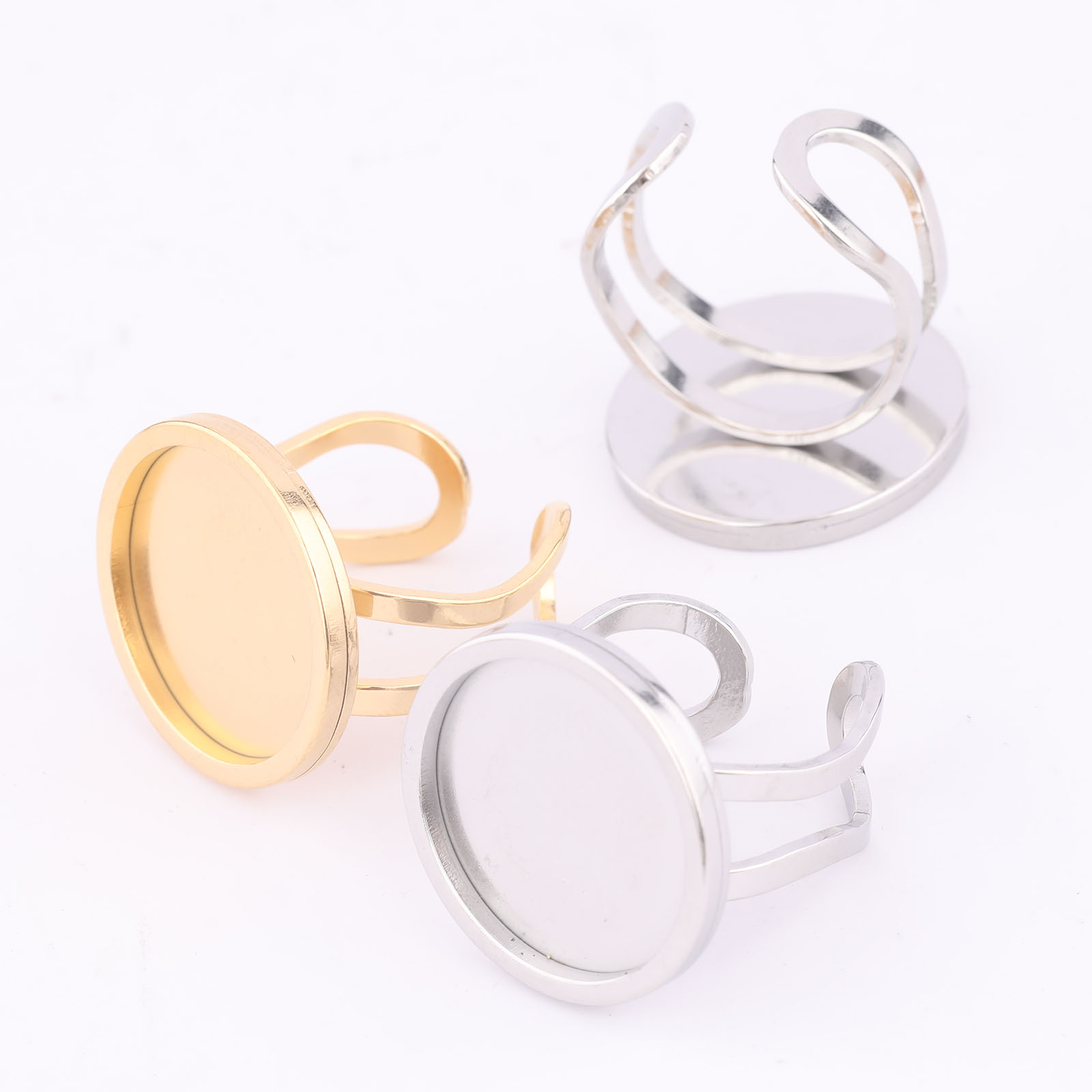 Jewelry Making Beginners - 5pcs 18mm Round Cabochon Ring Bezel