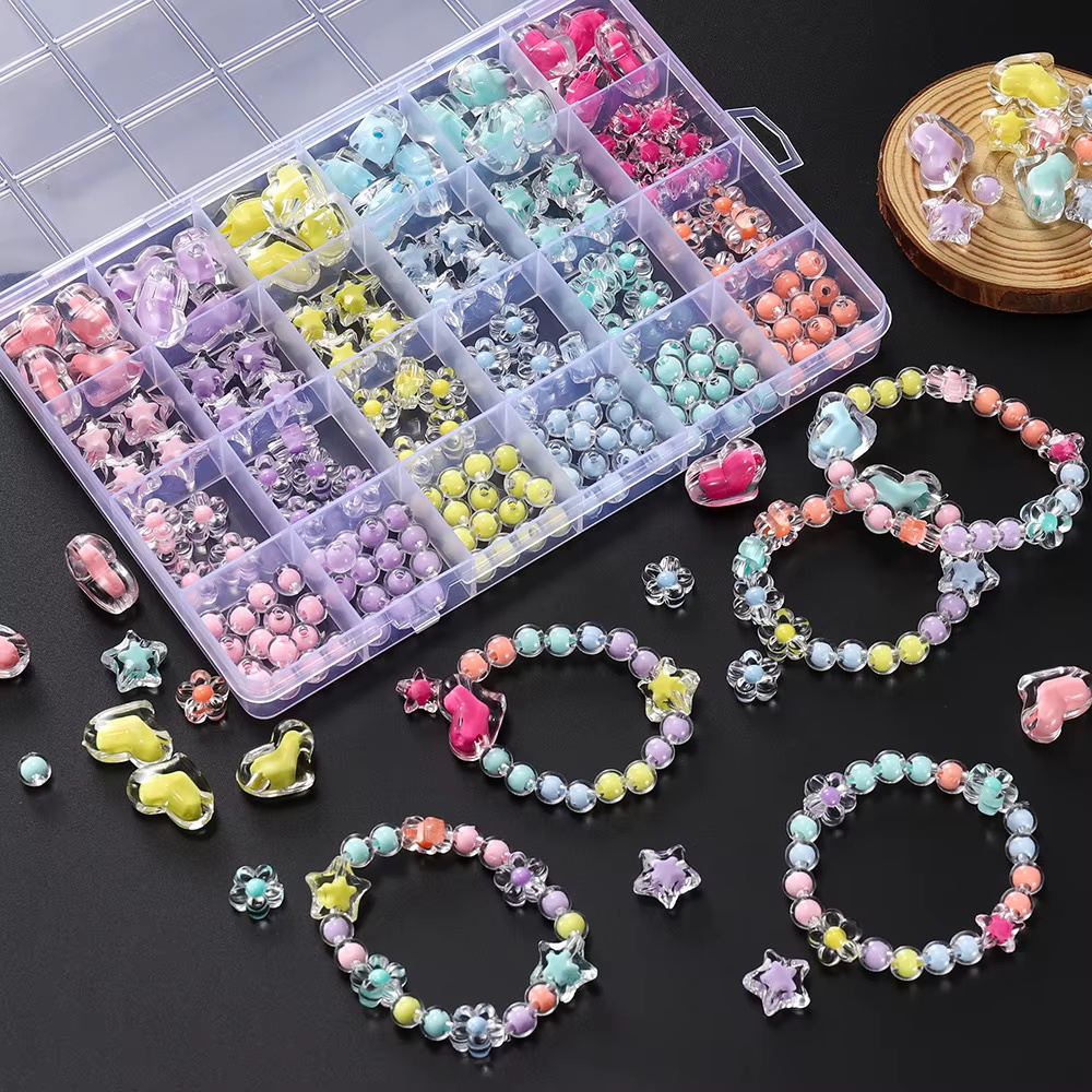 174pcs/Box Heart Acrylic Beads - Jewelry Making Kits For Kids recension och pris