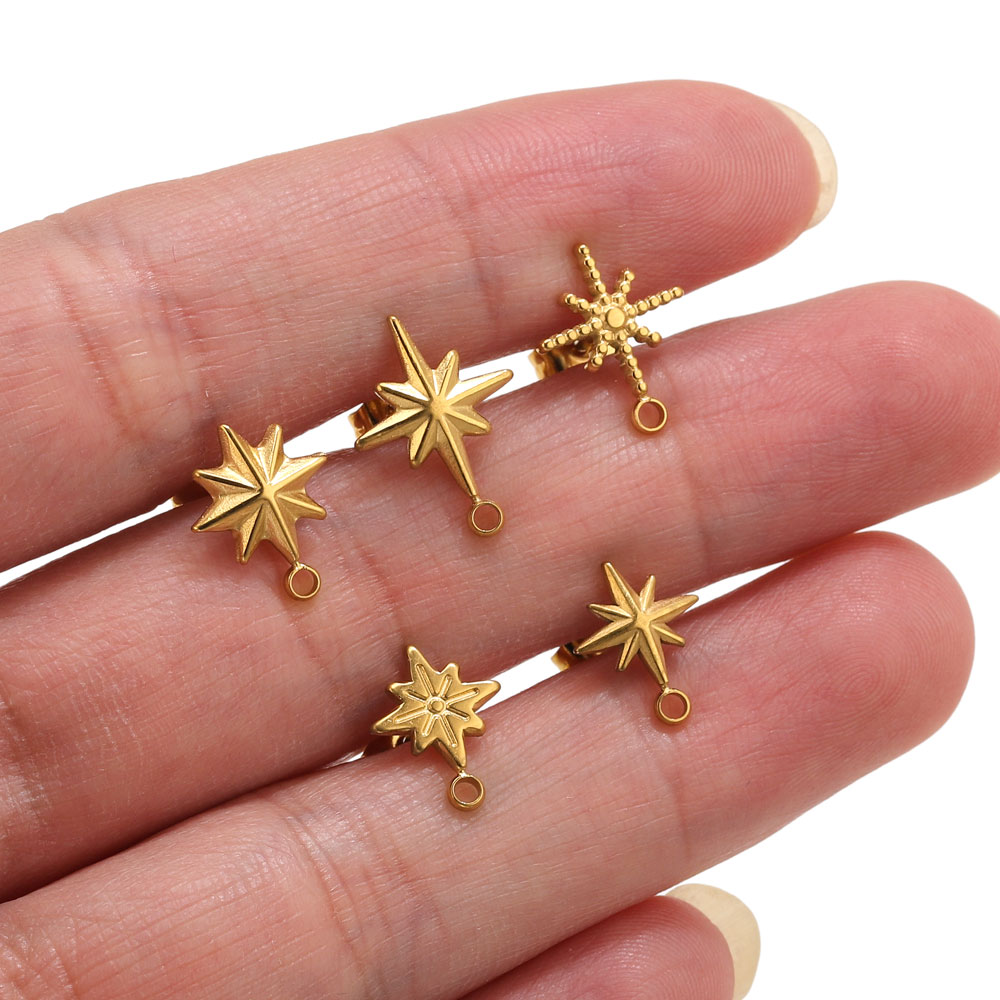 6pcs Stainless Steel Star Earr - Jewelry Making Beginners recension och pris