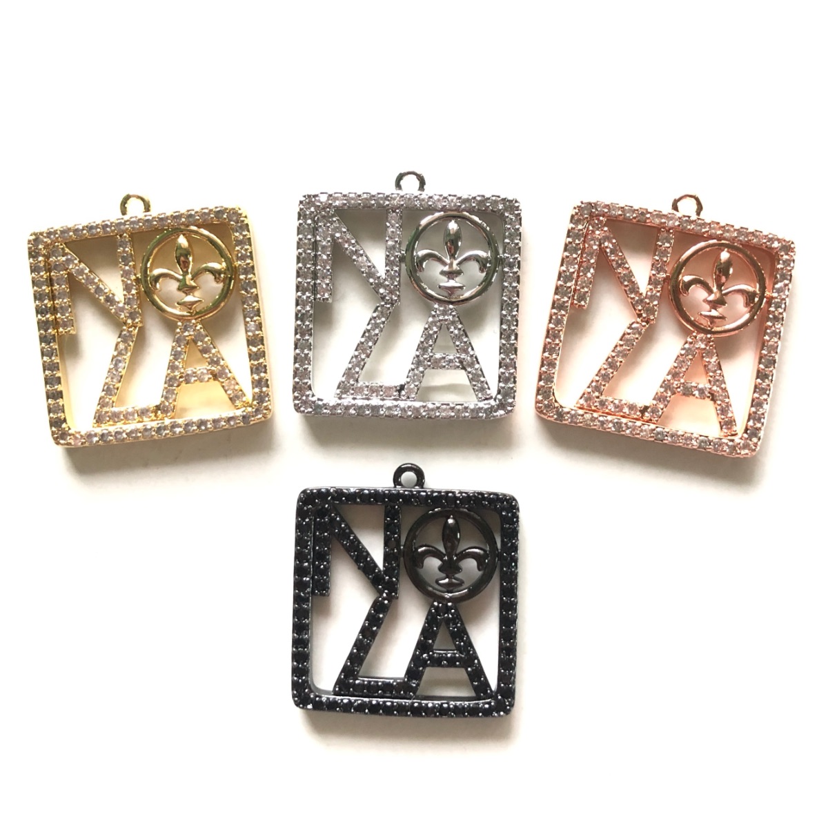 5pcs Zirconia Pave NOLA Fleur  - Jewelry Making New Orleans recension och pris