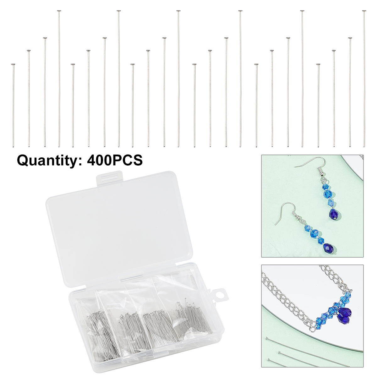 400pcs/box 35-50mm Stainless S - Beading Needle Fine recension och pris
