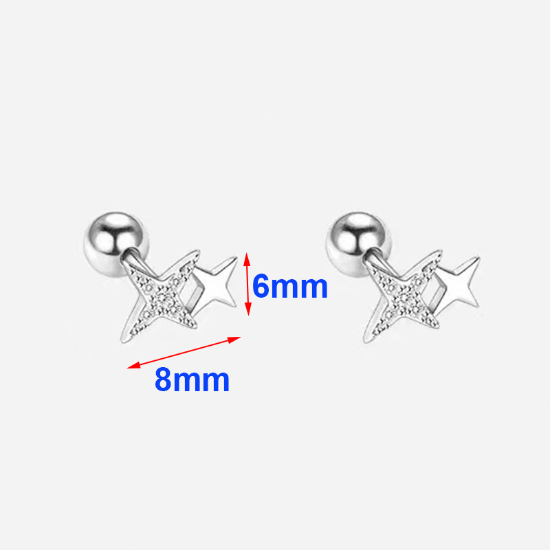 925 Silver Needle Zircon Star  - Beading Needle Fine recension och pris
