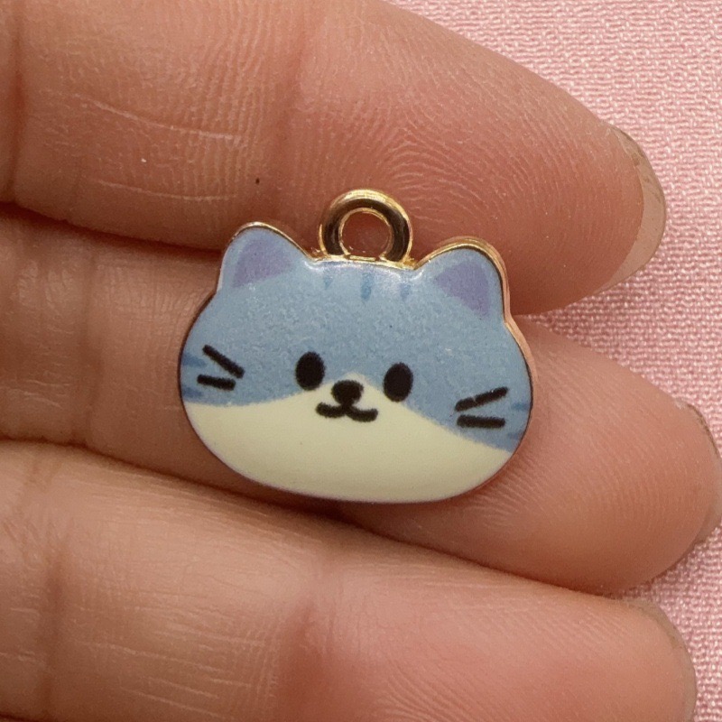 12pcs Printed Cat Head Alloy D - Jewelry Making For Birthday Party recension och pris