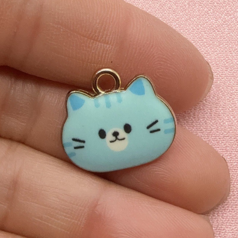 12pcs Printed Cat Head Alloy D - Jewelry Making For Birthday Party recension och pris